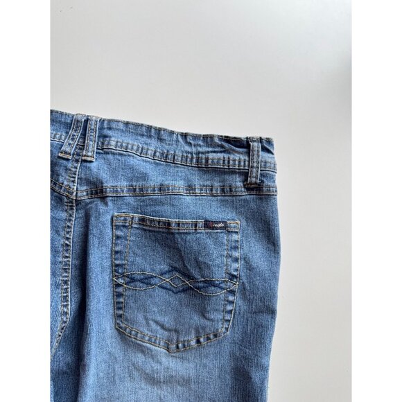 Vintage 00's ANGELS Y2K Butterfly Rhinestone Low Rise Flare Jeans, Size 18 - Picture 8 of 13